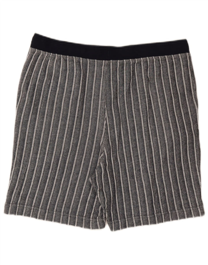 Shorts casuais masculinos Marks & Spencer grande algodão listrado azul marinho