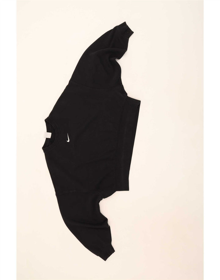 Nike feminino oversized moletom jumper reino unido 10 pequeno algodão preto