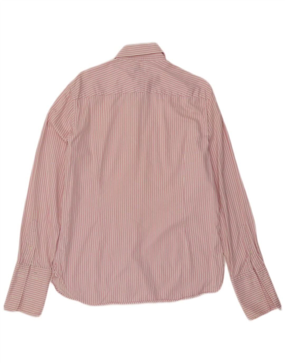 Camisa formal masculina JAEGER tamanho 15 1/2 algodão listrado rosa médio
