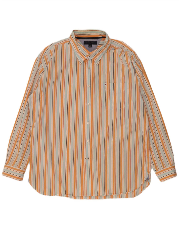 Camisa masculina Tommy Hilfiger XL de algodão listrado multicolorido