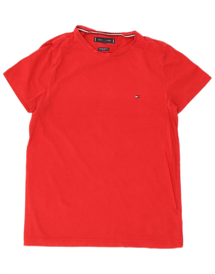Tommy Hilfiger Mens Slim Fit Camiseta Top Pequeno Algodão Vermelho