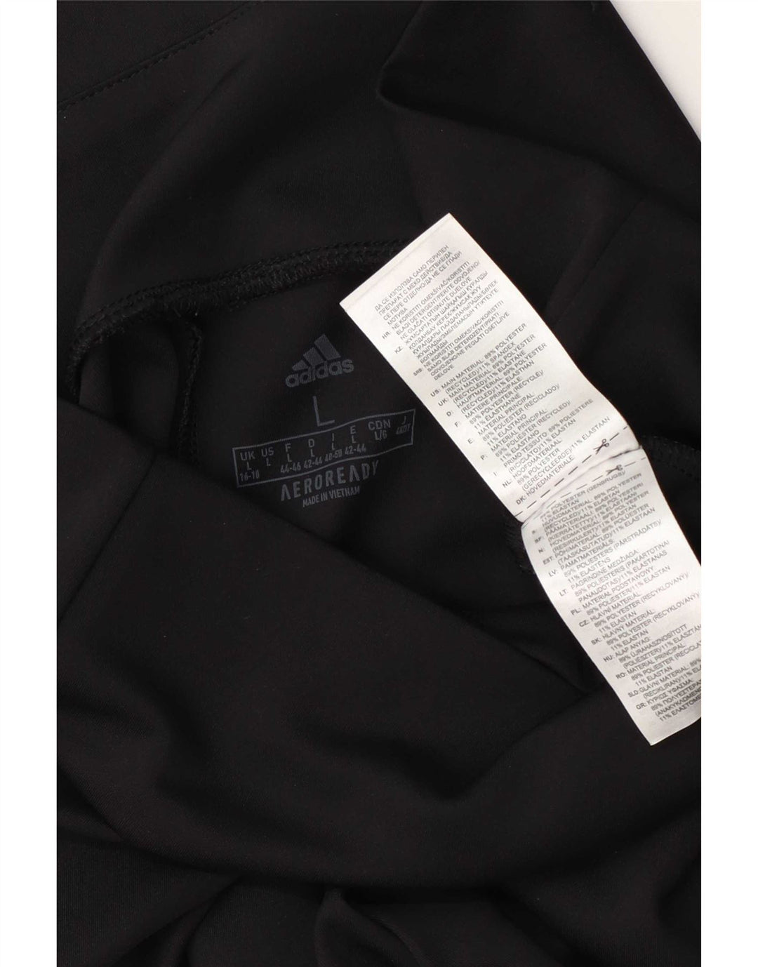 Leggings Adidas Aeroready Femininas UK 16/18 Grande Poliéster Preto