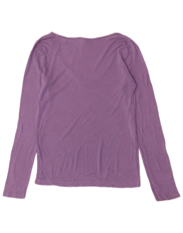 Top feminino Jigsaw manga comprida UK 10 pequeno roxo