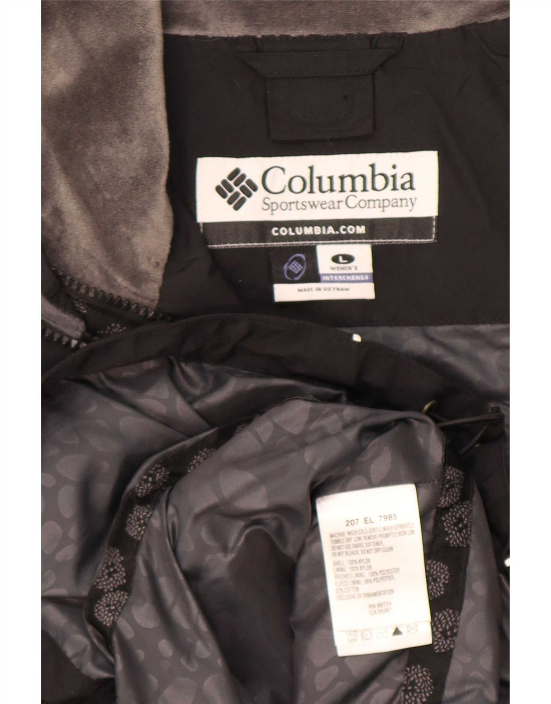 Jaqueta de chuva feminina Columbia UK 16 grande nylon preto