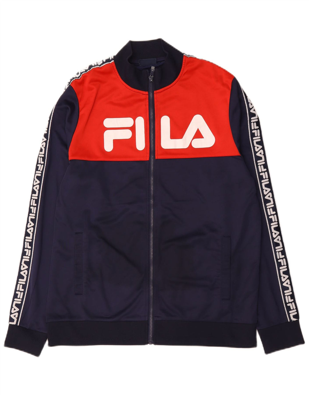 Jaqueta masculina Fila Graphic Tracksuit Top grande bloco colorido azul marinho