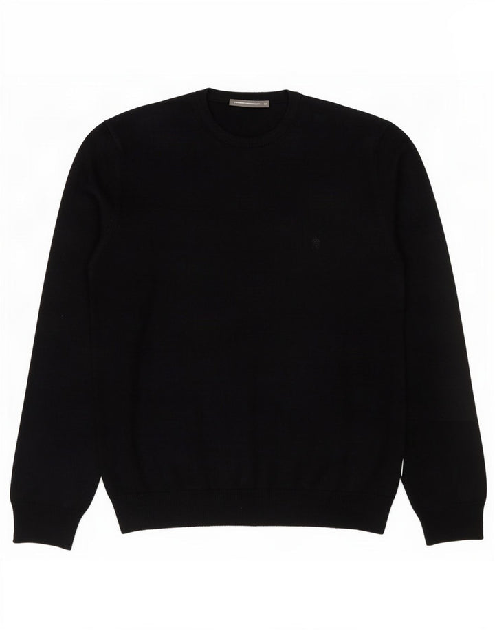 Suéter masculino com gola redonda French Connection, acrílico azul marinho médio