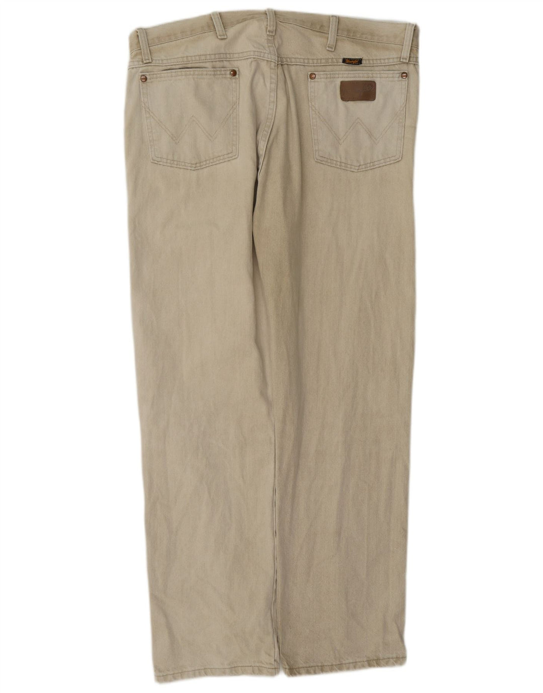 Wrangler Mens Straight Jeans W38 L32 Algodão Bege