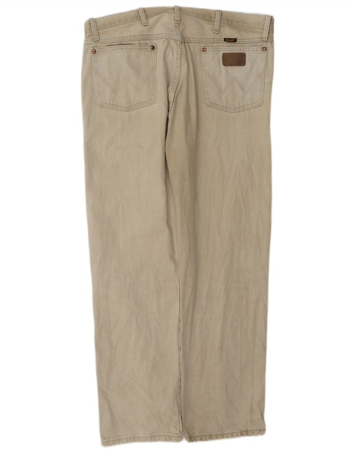 Wrangler Mens Straight Jeans W38 L32 Algodão Bege