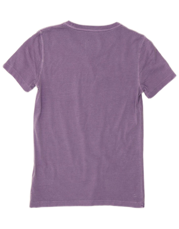 Camiseta feminina gráfica DIESEL UK 10 algodão roxo pequeno