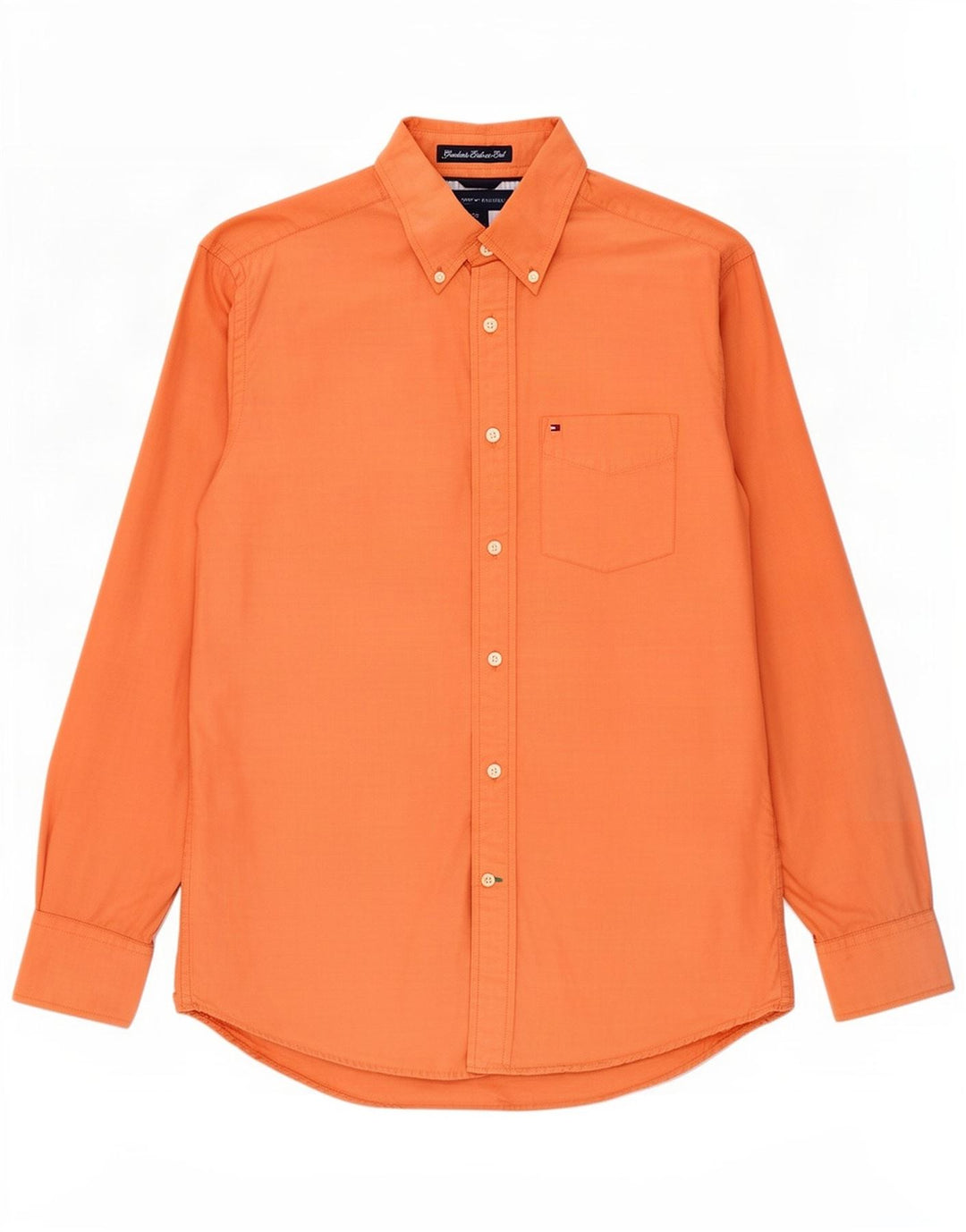 Camisa masculina Tommy Hilfiger pequena laranja algodão