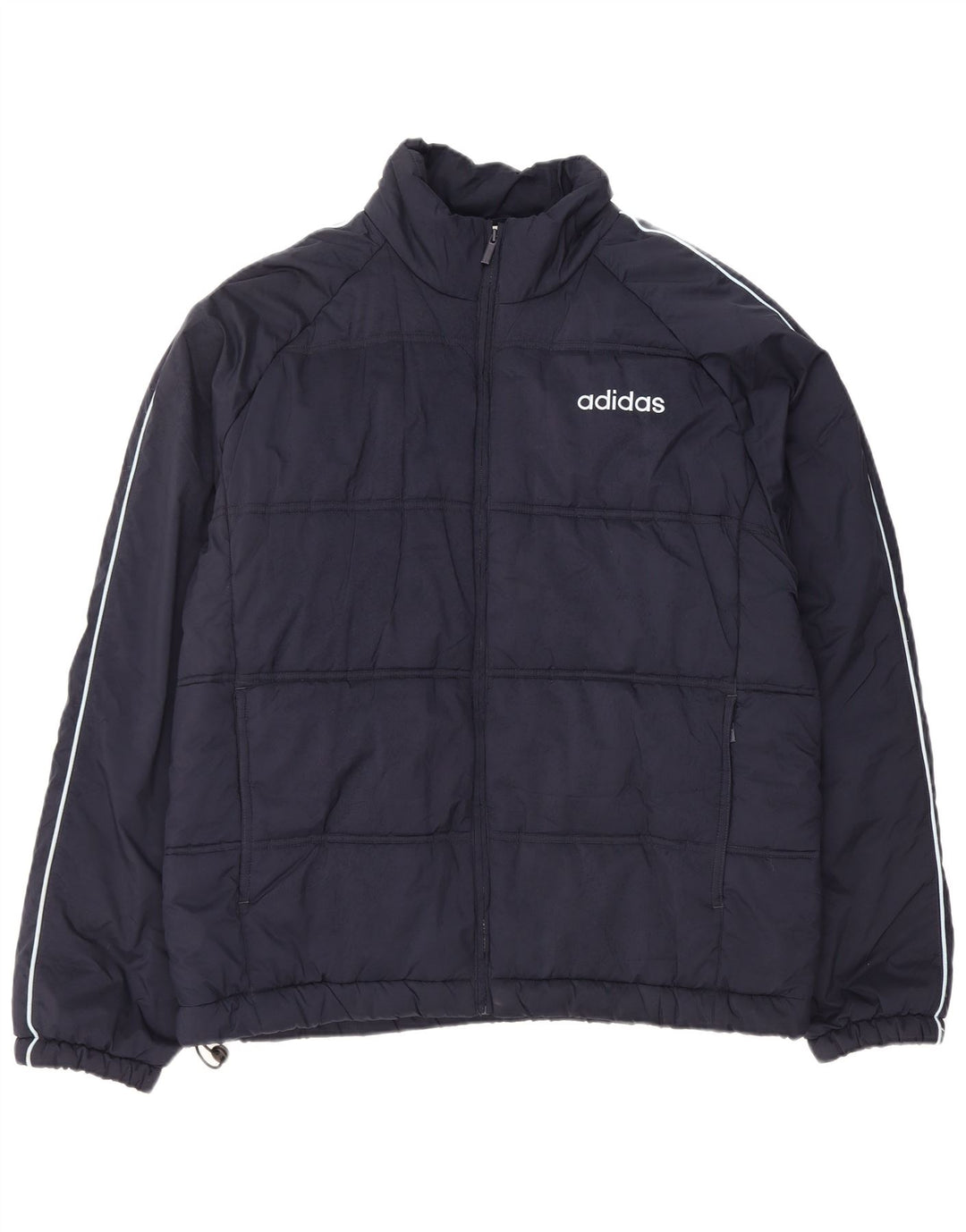 Jaqueta acolchoada masculina Adidas UK 42 XL azul marinho poliéster