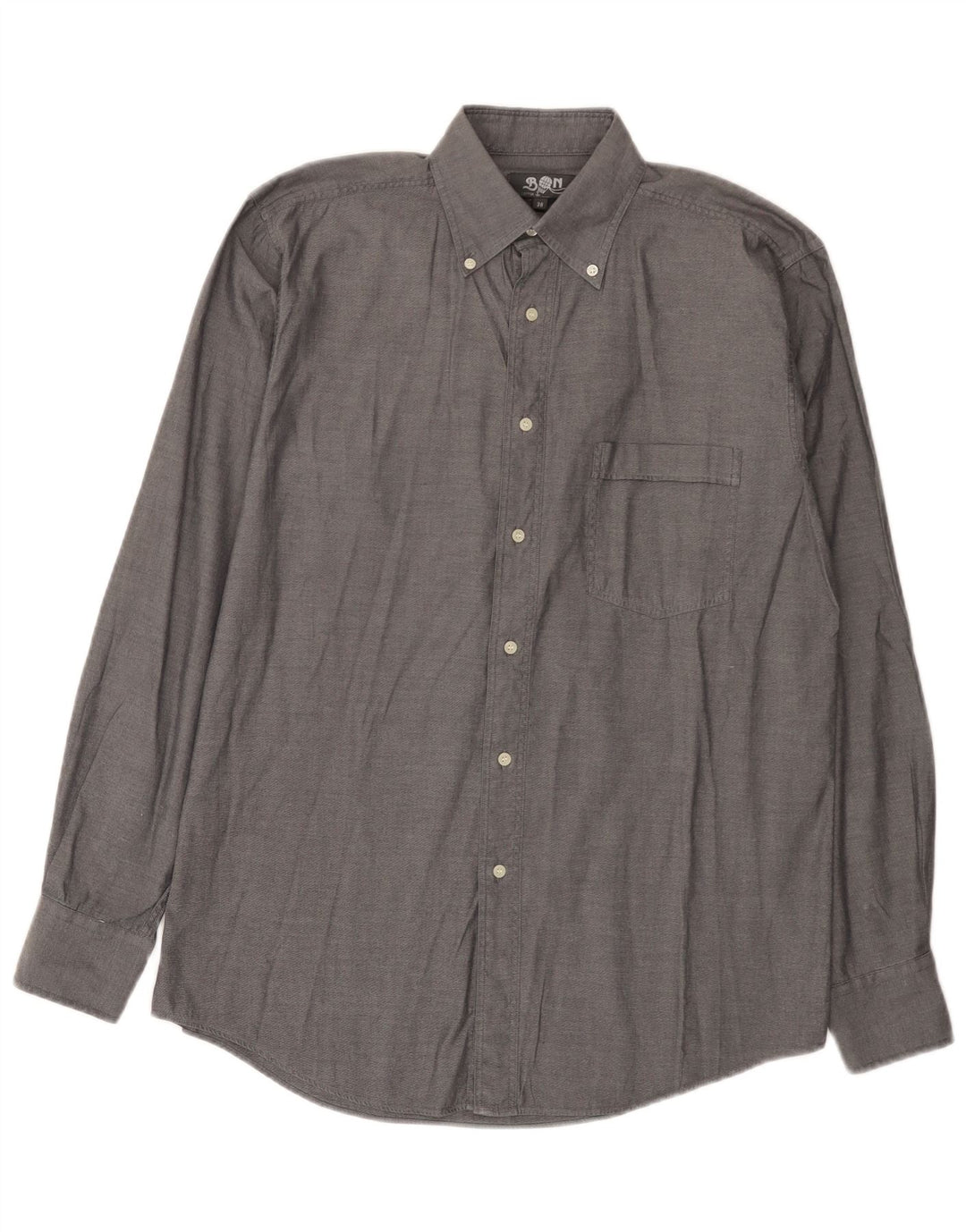 Camisa masculina vintage tamanho 38 algodão cinza médio