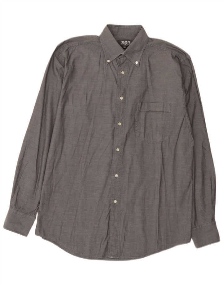Camisa masculina vintage tamanho 38 algodão cinza médio