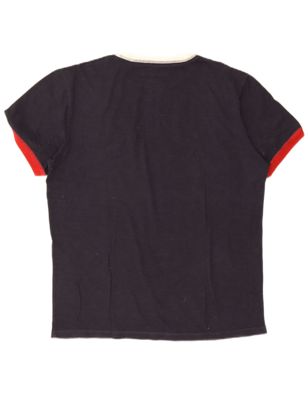 Camiseta masculina Napapijri com estampa gráfica grande algodão azul marinho