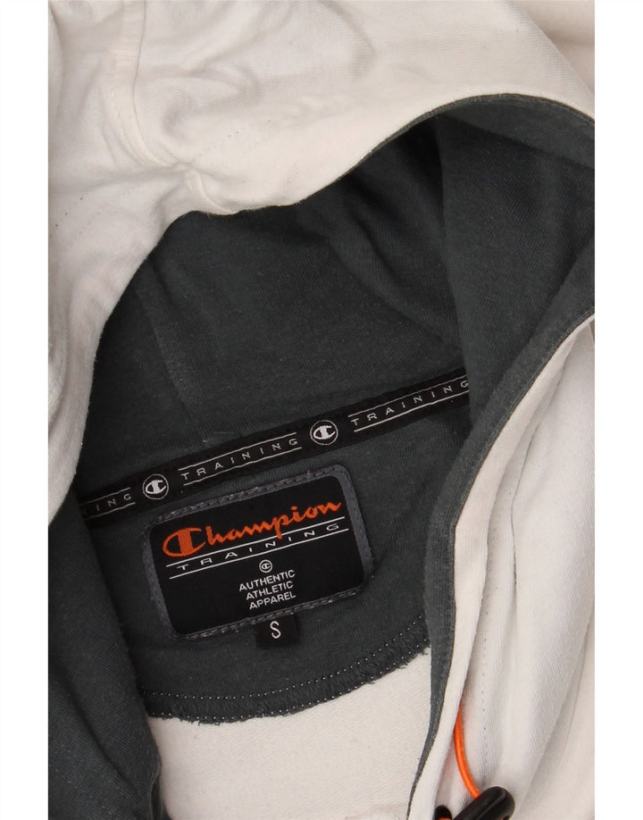 Jumper com capuz gráfico masculino Champion pequeno branco
