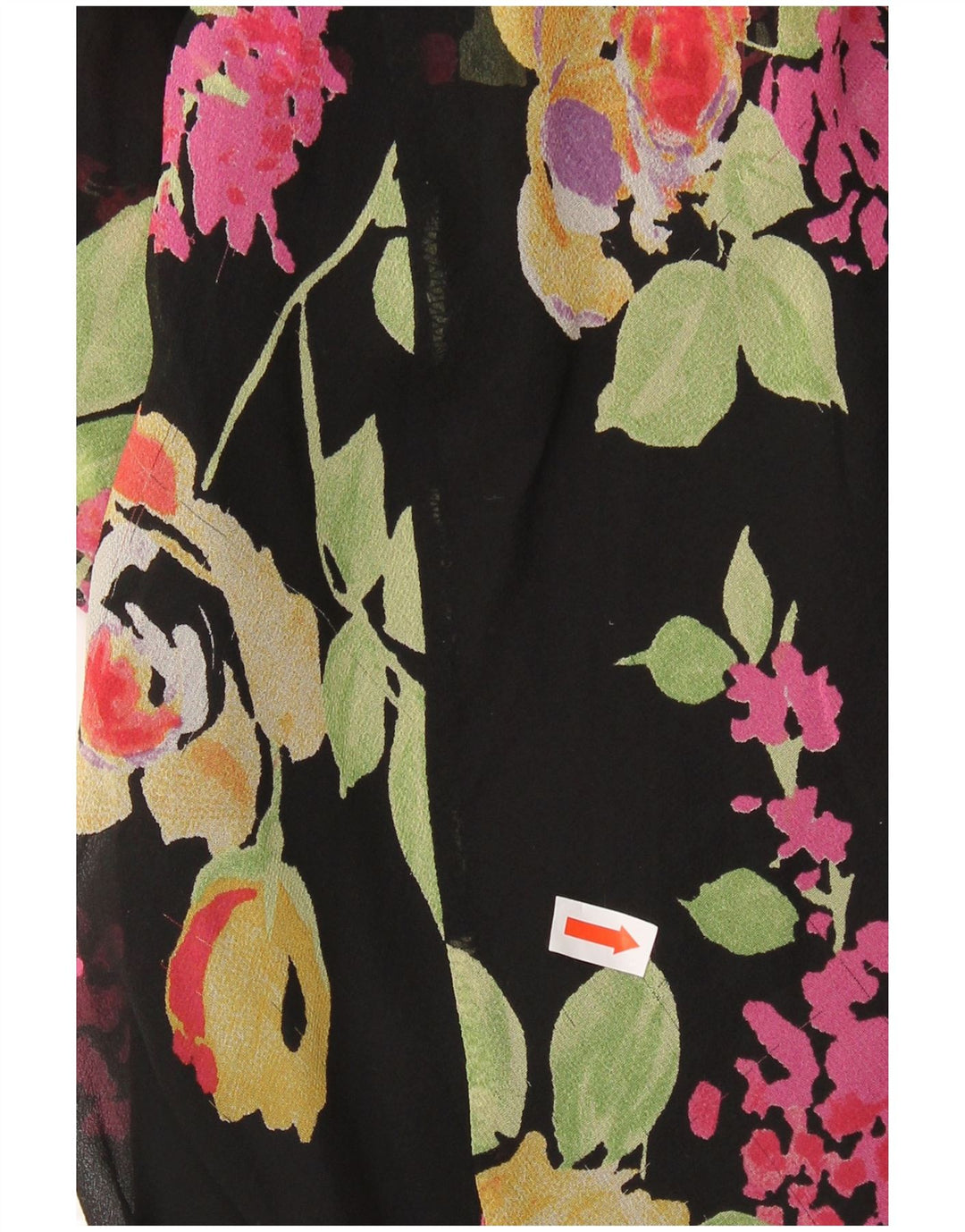 Vestido deslizante feminino SUPERIOR IT 44 seda floral preta média