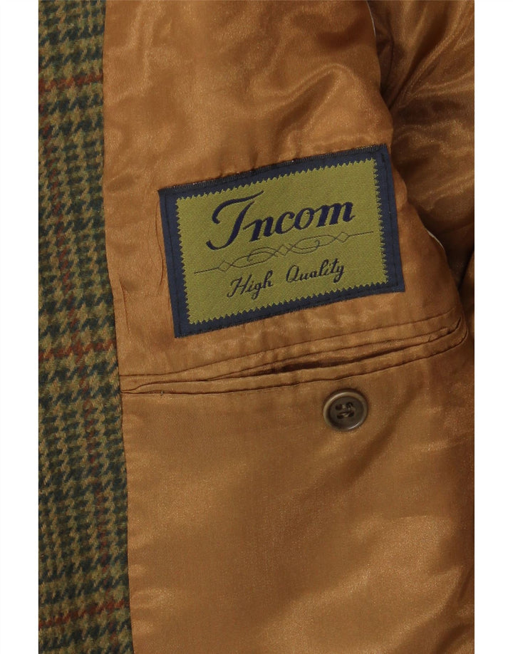 Jaqueta Blazer Masculina Incom com 2 Botões Reino Unido 38 Médio Cáqui Houndstooth