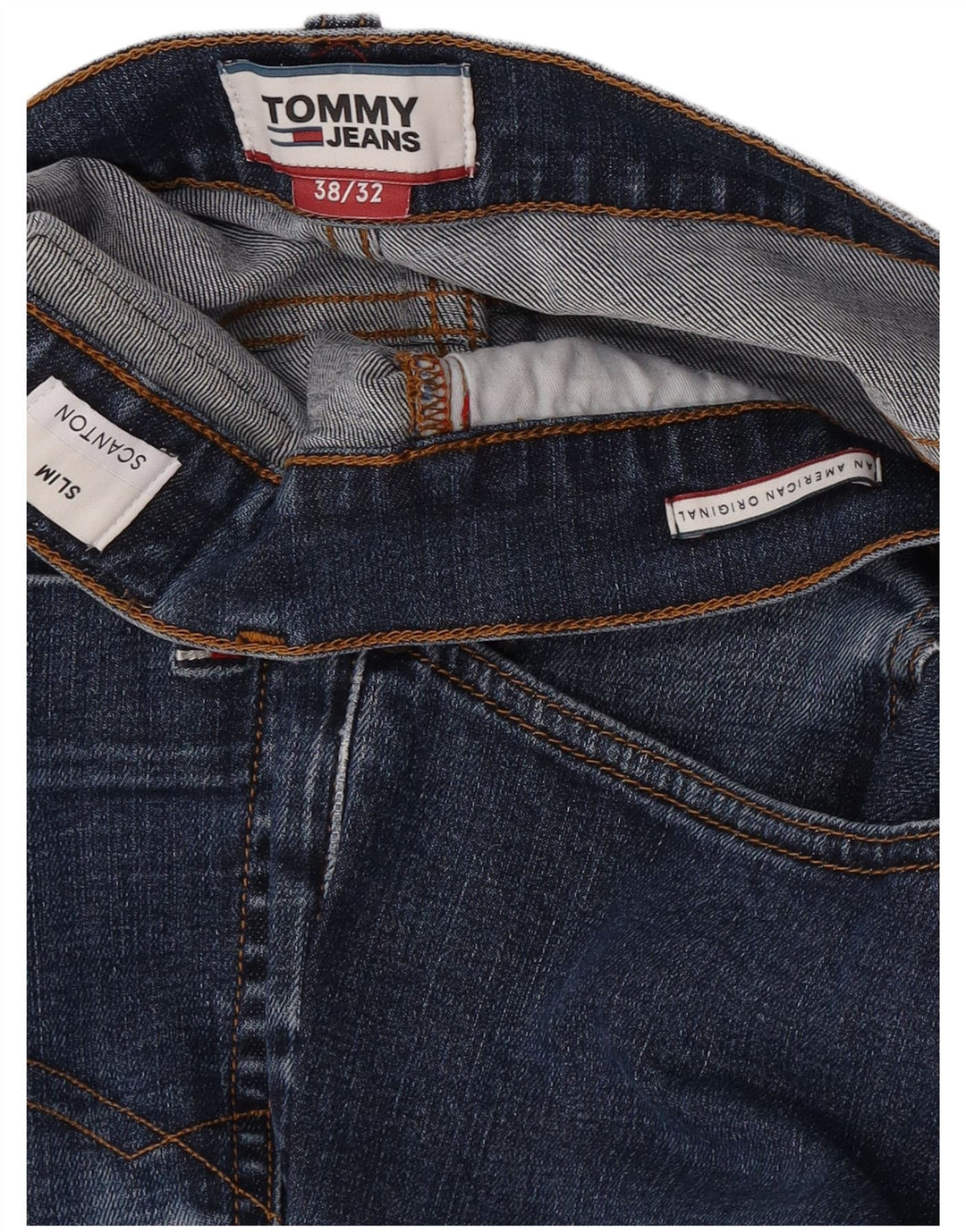 Tommy Hilfiger Masculino Scanton Slim Jeans W38 L32 Azul