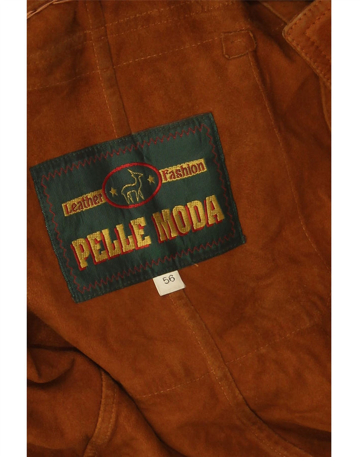 Jaqueta masculina de camurça Pelle Moda IT 56 3XL couro marrom