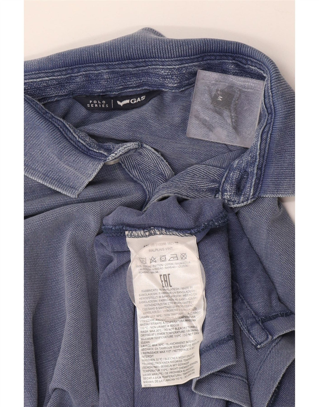 Camisa polo masculina Gas médio algodão azul