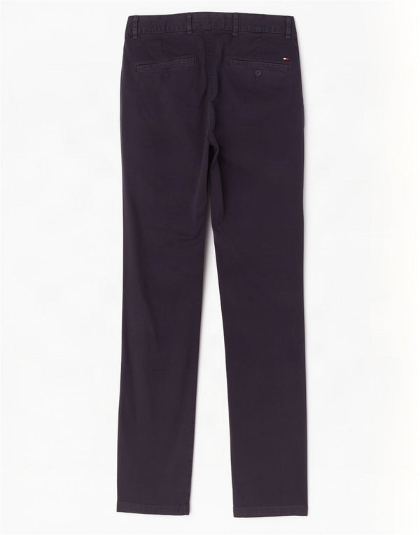 Tommy Hilfiger Mens Slim Chino Calças W33 L34 Azul Marinho Algodão