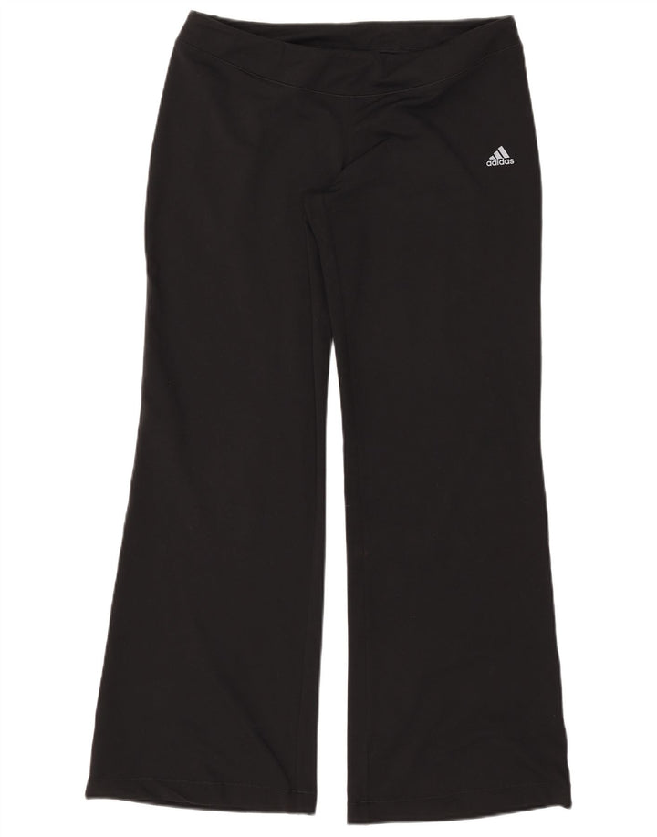 ADIDAS Womens Clima 365 Flare Calças de treino UK 18 XL Preto Poliéster