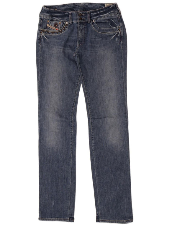 Diesel Feminino Ronhar Straight Jeans W32 L34 Azul Algodão