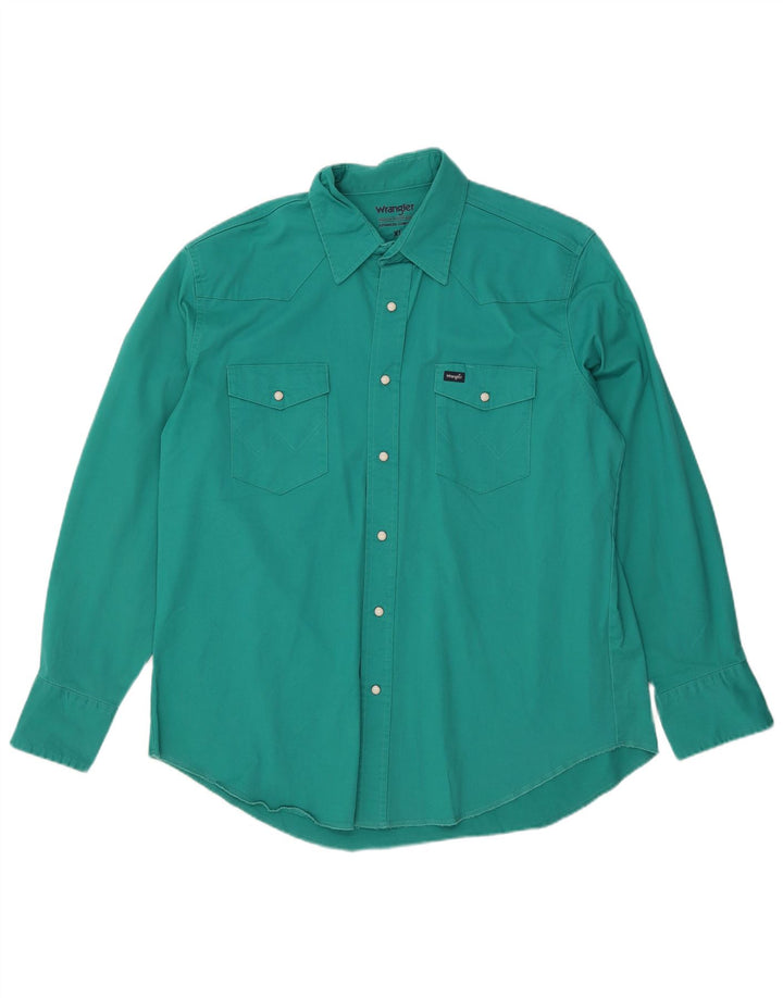 Camisa masculina Wrangler XL algodão turquesa