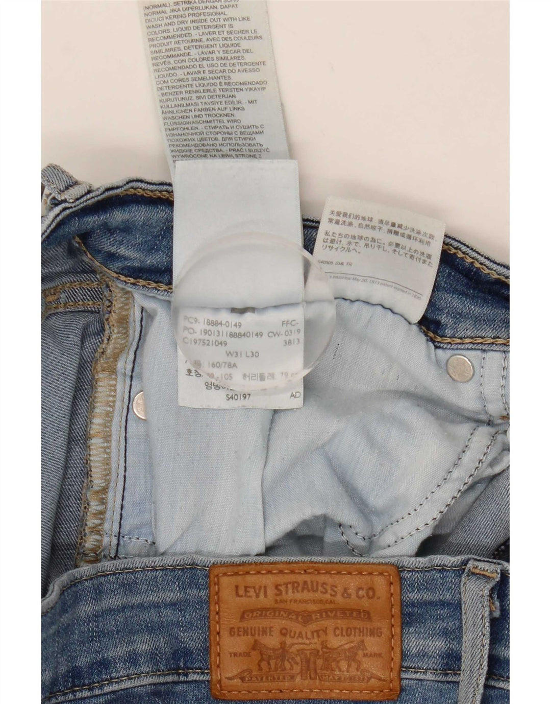 Calça jeans feminina Levi's 712 Crop Slim W31 L25 azul algodão