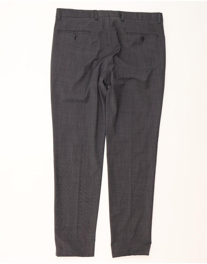 Terno masculino S.Oliver com 2 botões UK 46 3XL W38 L32 poliéster cinza