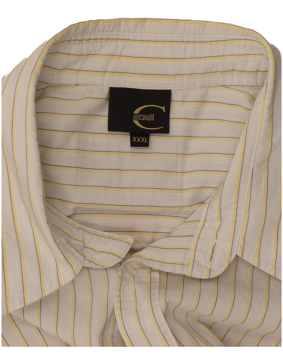 Camisa masculina Just Cavalli 3XL listrada branca