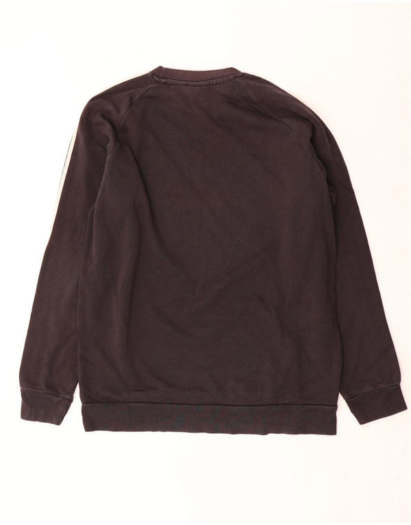 Adidas Mens Moletom Jumper Médio Algodão Preto