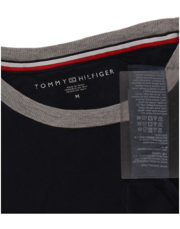 Tommy Hilfiger Camiseta masculina gráfica Top médio algodão azul marinho
