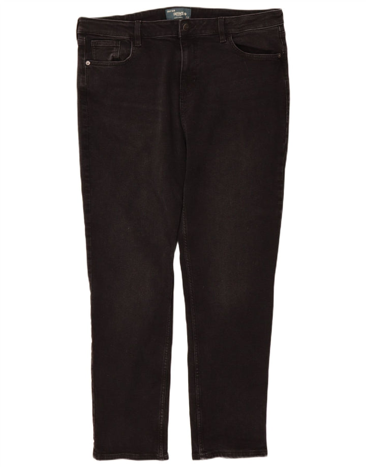 Calça jeans feminina Fat Face Sway Slim UK 18 XL W38 L30 algodão preto