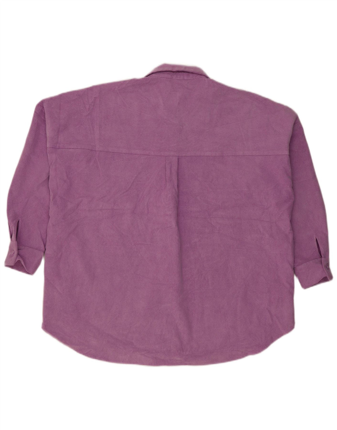 Camisa feminina de veludo cotelê Zara UK 14 poliéster roxo médio