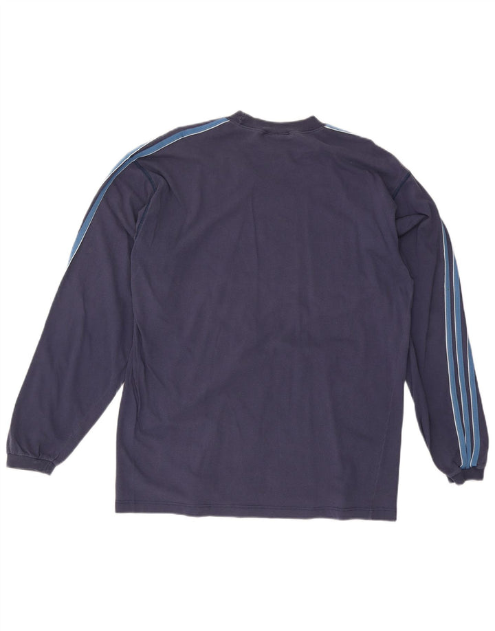Adidas Mens Top Manga Longa Reino Unido 42/44 Grande Azul Marinho