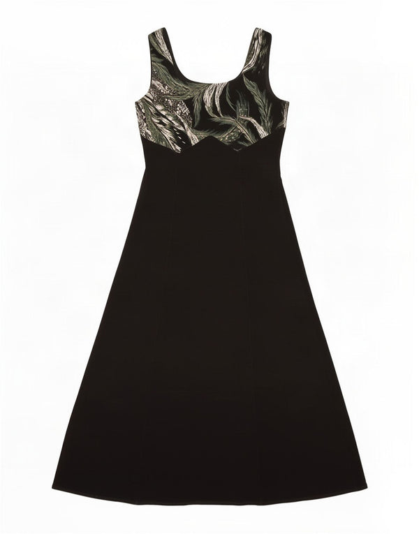 J.Ribkoff vestido maxi feminino sem mangas Reino Unido 16 grande preto floral poliéster