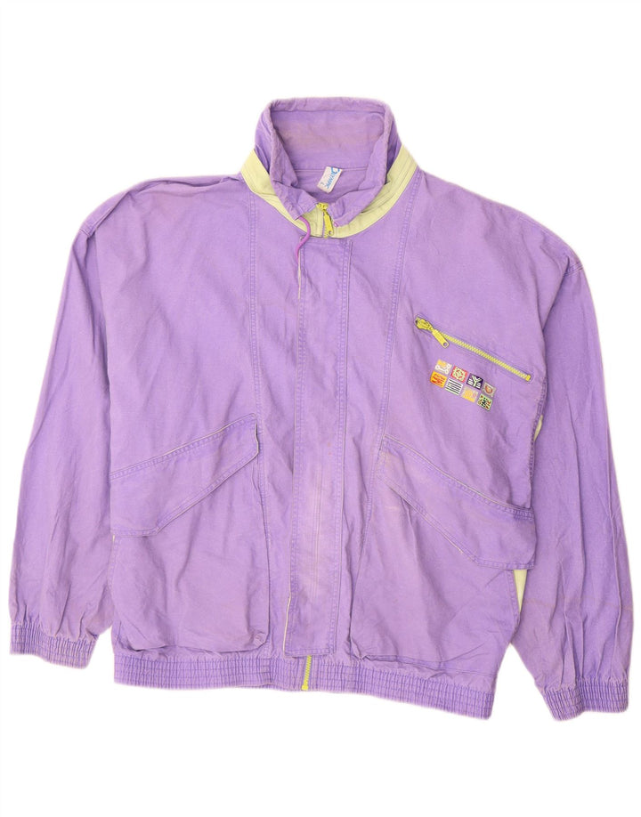 Jaqueta bomber masculina vintage UK 40 algodão roxo grande