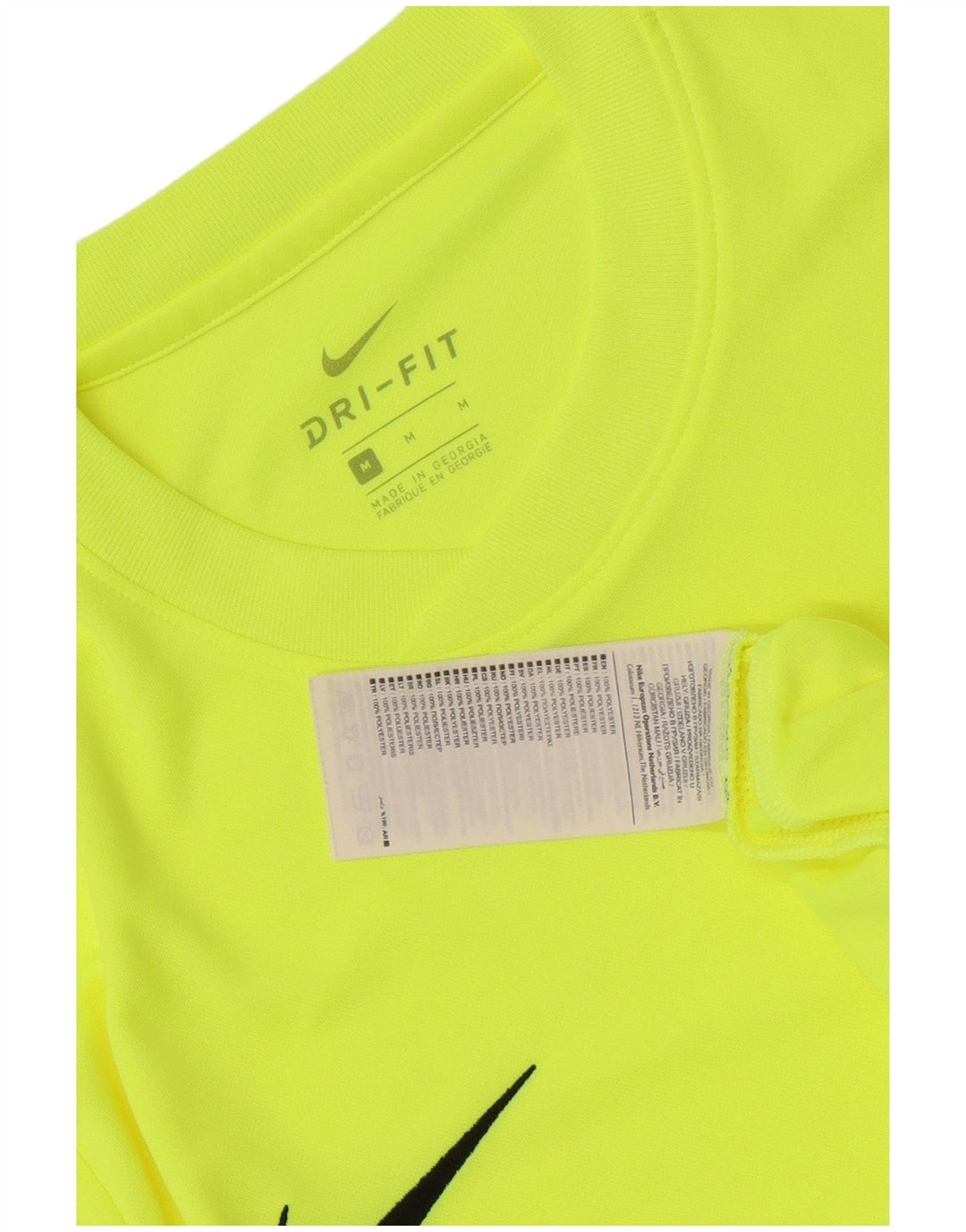 Camiseta masculina Nike Dri Fit Top poliéster amarelo médio