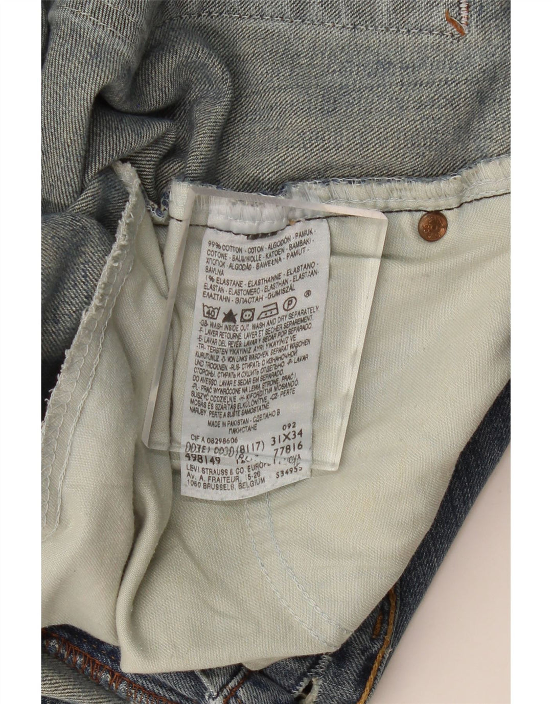 Calça jeans feminina LEVI'S 751 Slim W31 L29 azul algodão