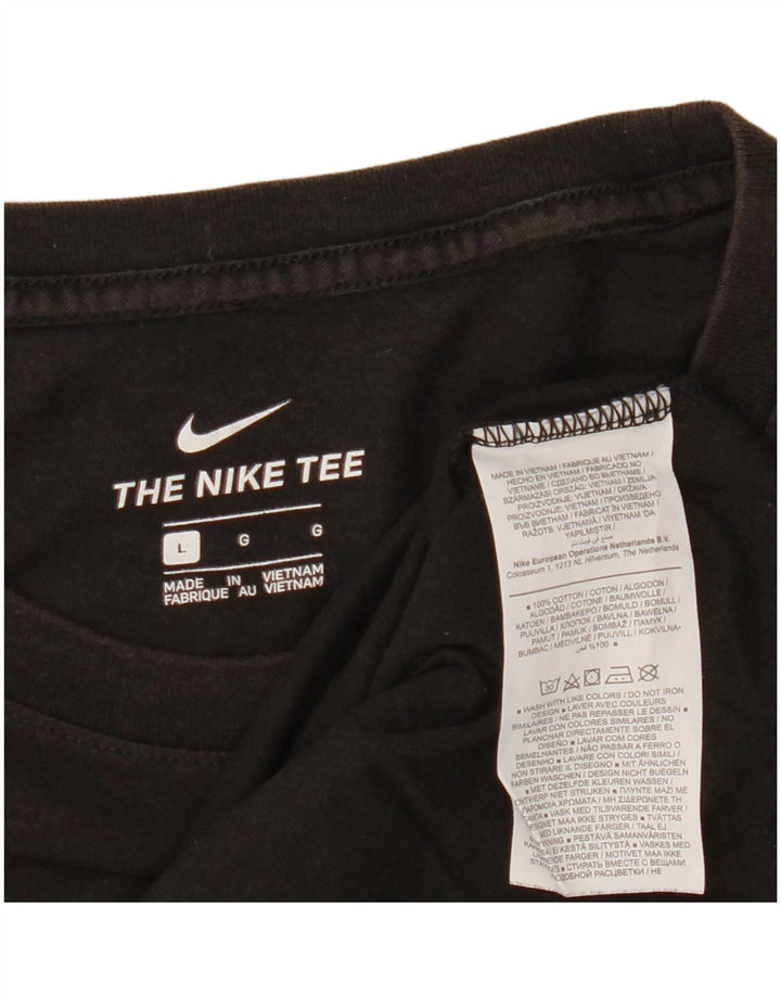 Camiseta gráfica masculina NIKE Top grande de algodão preto