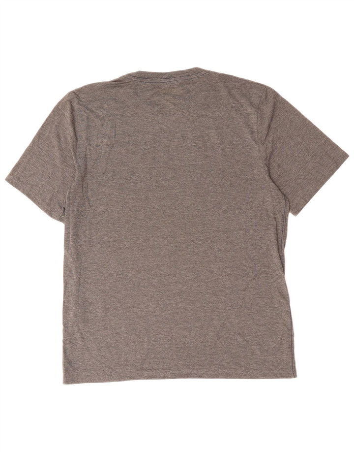 Camiseta masculina L.L.BEAN ligeiramente justa com estampa gráfica pequena cinza manchada