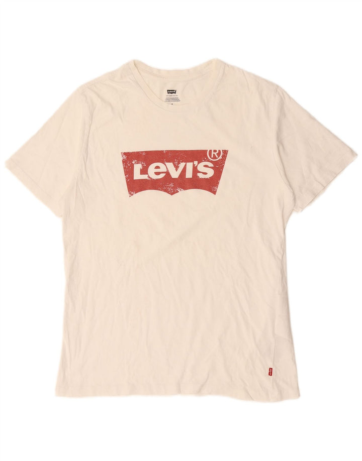 Camiseta gráfica masculina Levi's Top médio algodão branco