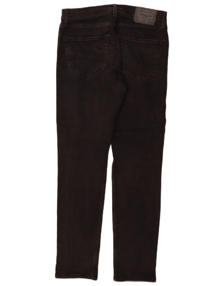 LEVI'S Masculino 502 Tapered Jeans W32 L31 Algodão Preto