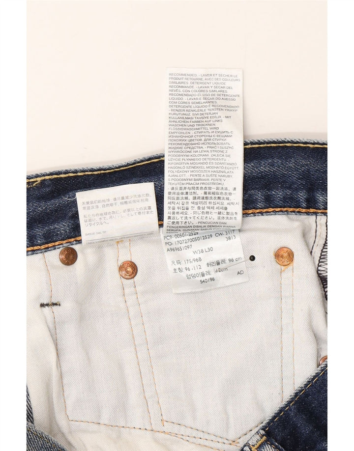 Levi's Masculino 501 Straight Jeans W38 L30 Azul Marinho Algodão