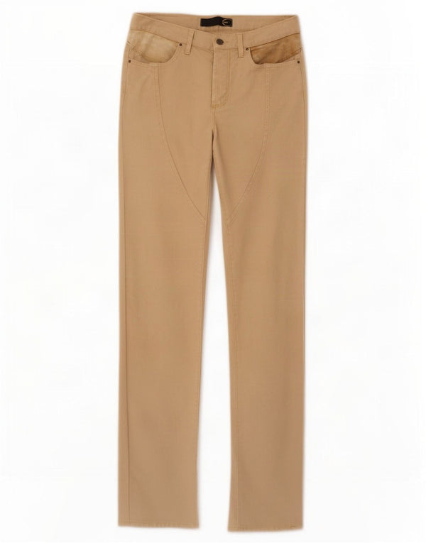 Just Cavalli Calça feminina reta casual IT 44 Médio W30 L35 Bege