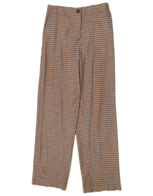 Calça chino feminina Massimo Dutti UE 42 grande W32 L32 marrom houndstooth
