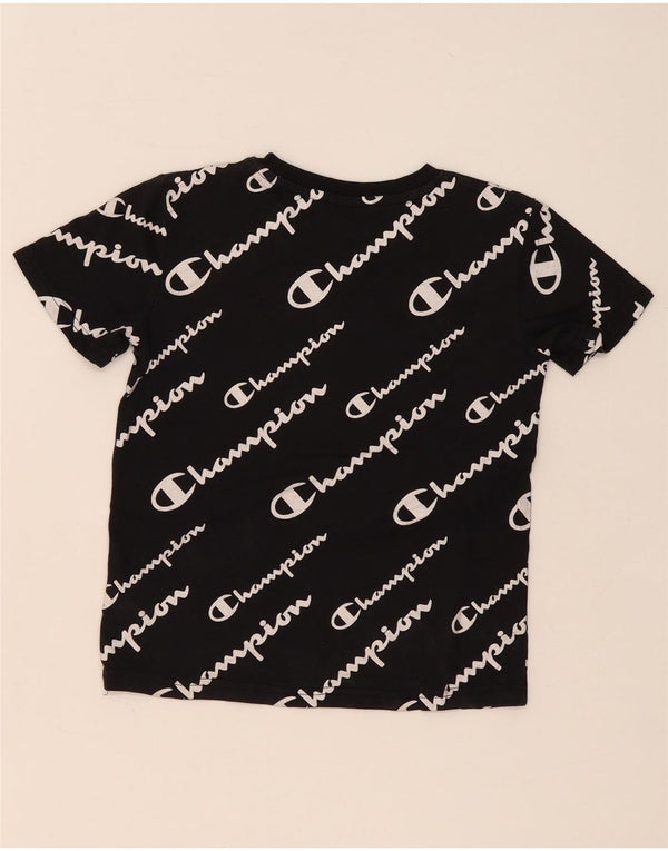 Camiseta gráfica Champion Boys Top 7-8 anos pequeno algodão preto