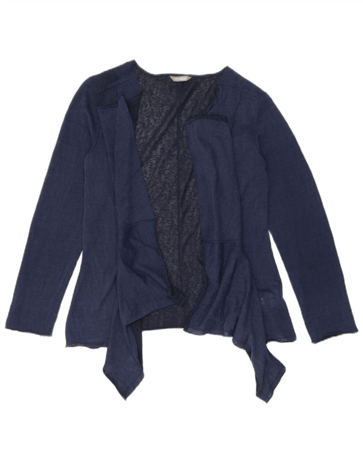 Suéter cardigã feminino Marks & Spencer Reino Unido 10 pequeno poliéster azul marinho