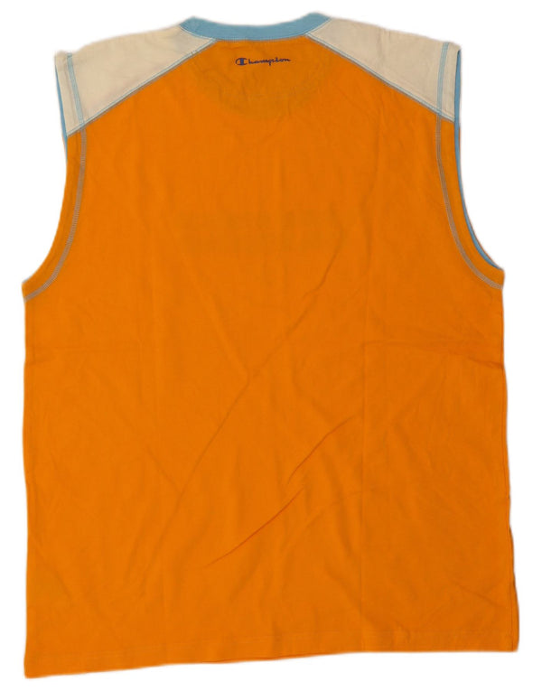 Colete gráfico masculino Champion 2XL algodão colorblock laranja